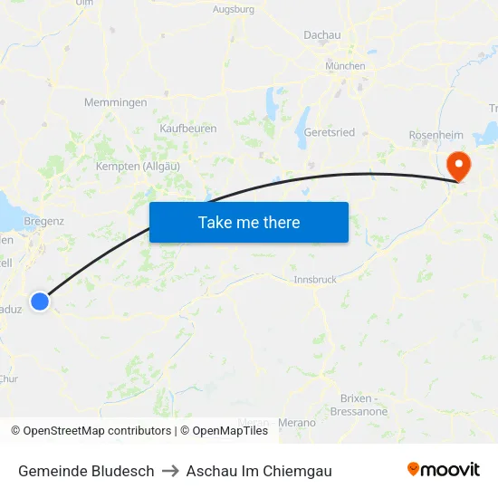 Gemeinde Bludesch to Aschau Im Chiemgau map