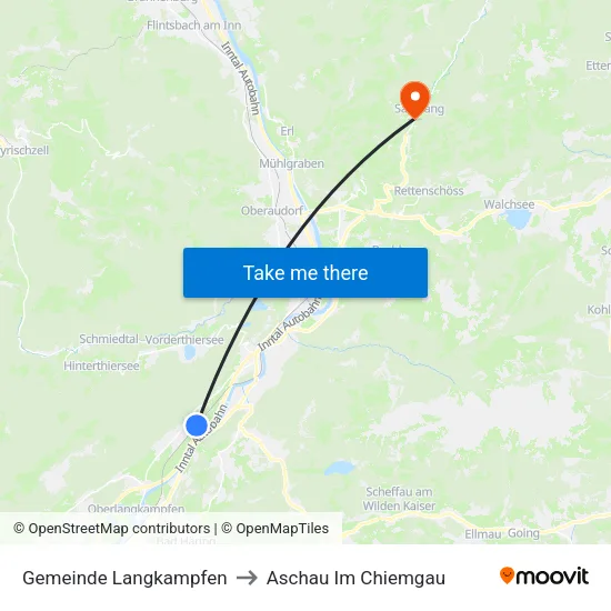Gemeinde Langkampfen to Aschau Im Chiemgau map