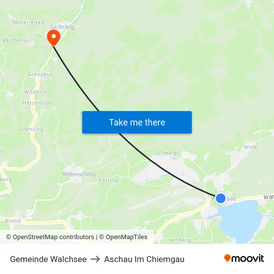Gemeinde Walchsee to Aschau Im Chiemgau map