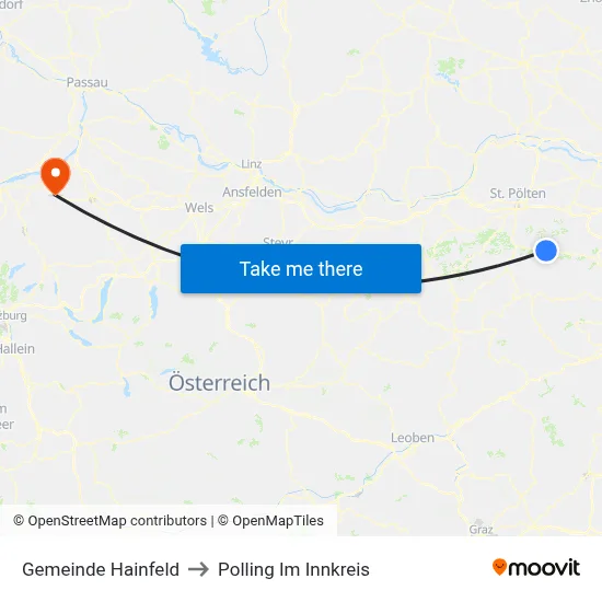 Gemeinde Hainfeld to Polling Im Innkreis map