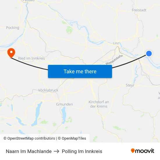 Naarn Im Machlande to Polling Im Innkreis map