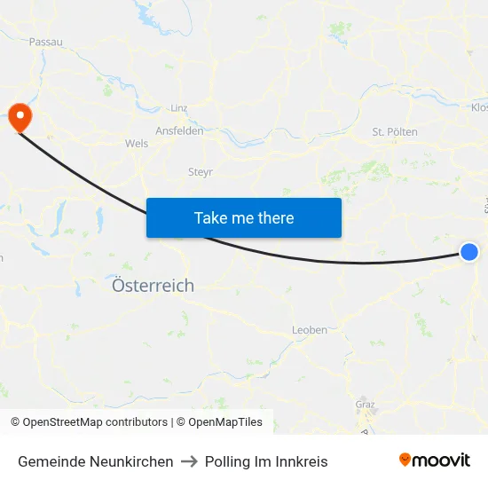 Gemeinde Neunkirchen to Polling Im Innkreis map
