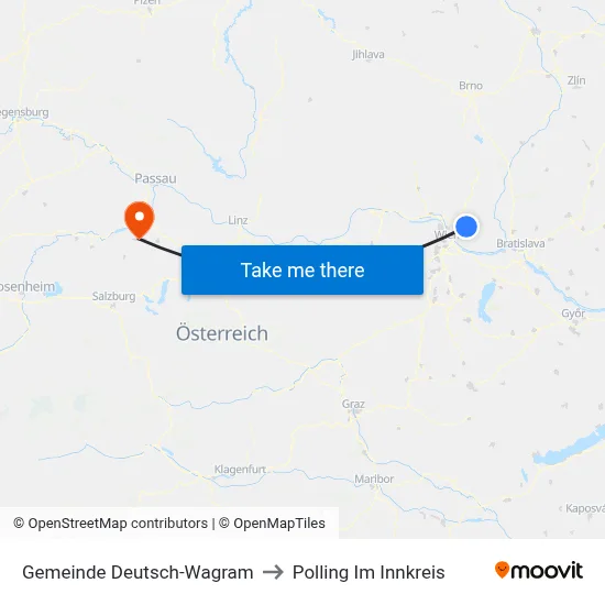 Gemeinde Deutsch-Wagram to Polling Im Innkreis map