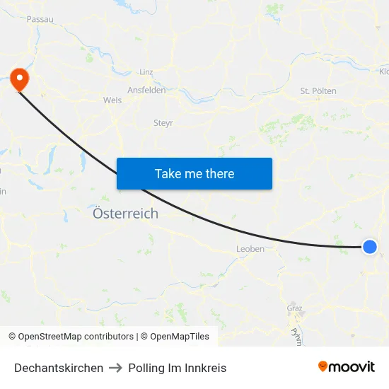Dechantskirchen to Polling Im Innkreis map