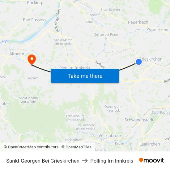 Sankt Georgen Bei Grieskirchen to Polling Im Innkreis map