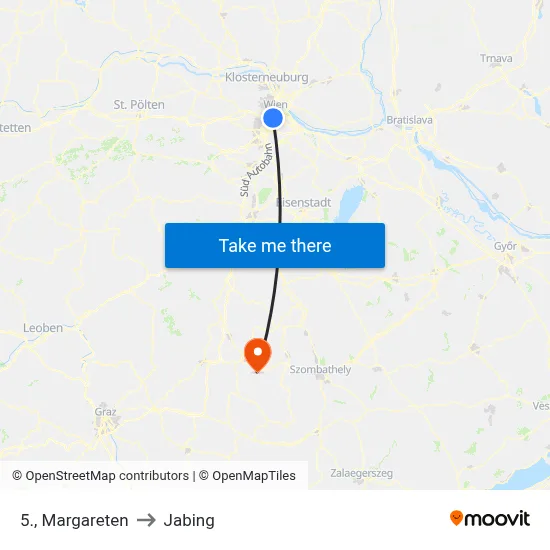 5., Margareten to Jabing map