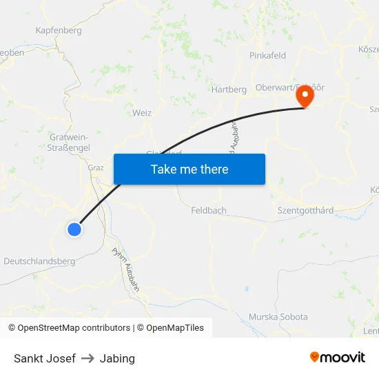 Sankt Josef to Jabing map