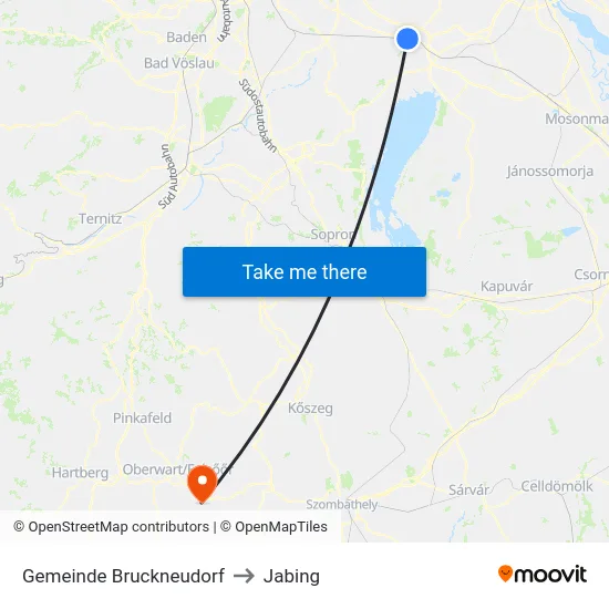 Gemeinde Bruckneudorf to Jabing map