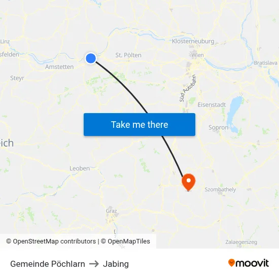 Gemeinde Pöchlarn to Jabing map