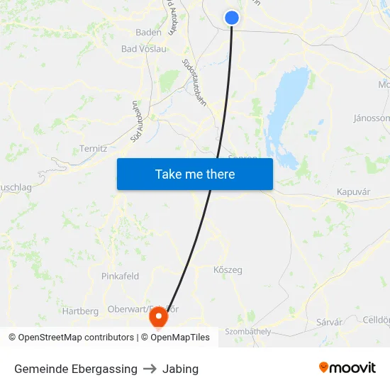 Gemeinde Ebergassing to Jabing map