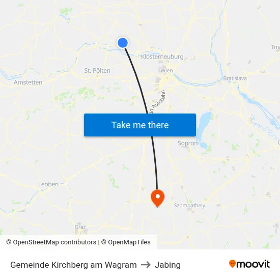 Gemeinde Kirchberg am Wagram to Jabing map