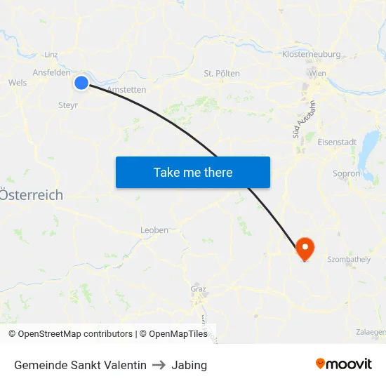 Gemeinde Sankt Valentin to Jabing map