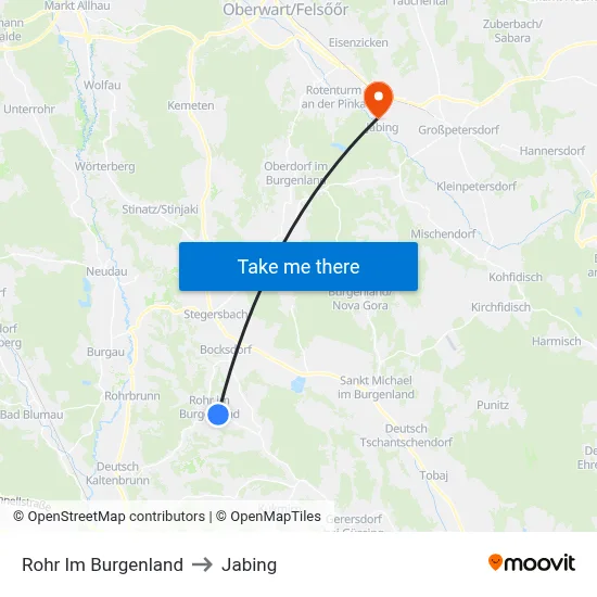 Rohr Im Burgenland to Jabing map