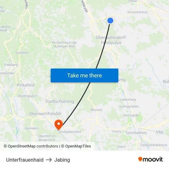 Unterfrauenhaid to Jabing map