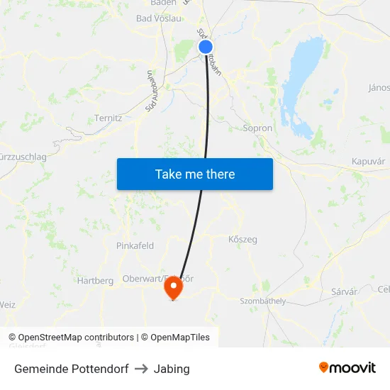 Gemeinde Pottendorf to Jabing map