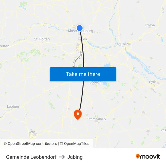 Gemeinde Leobendorf to Jabing map