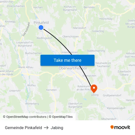Gemeinde Pinkafeld to Jabing map