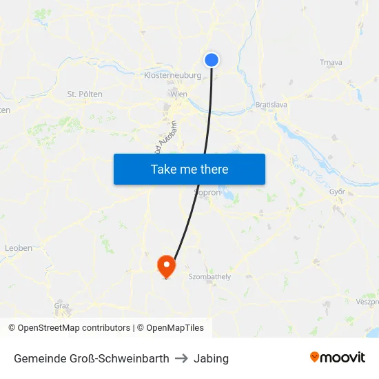 Gemeinde Groß-Schweinbarth to Jabing map