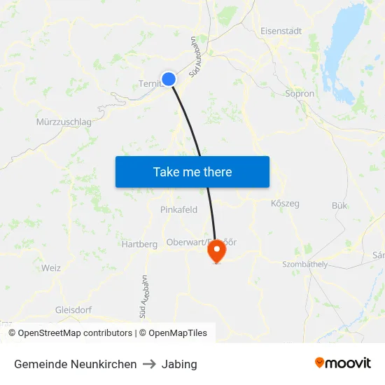 Gemeinde Neunkirchen to Jabing map