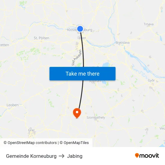 Gemeinde Korneuburg to Jabing map