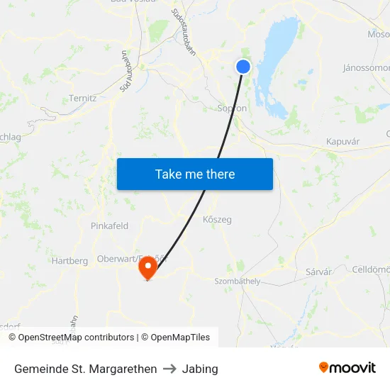 Gemeinde St. Margarethen to Jabing map