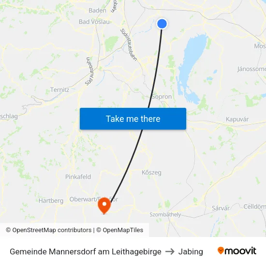 Gemeinde Mannersdorf am Leithagebirge to Jabing map