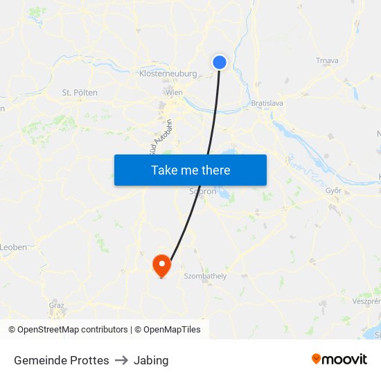 Gemeinde Prottes to Jabing map
