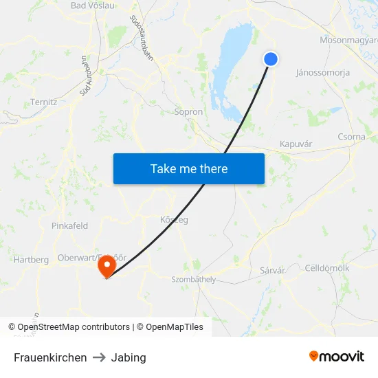 Frauenkirchen to Jabing map
