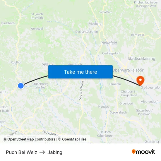 Puch Bei Weiz to Jabing map
