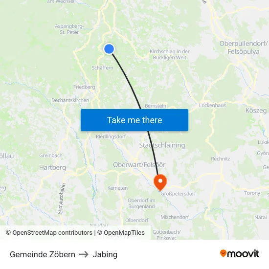 Gemeinde Zöbern to Jabing map