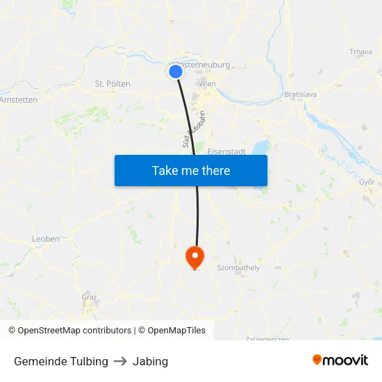 Gemeinde Tulbing to Jabing map