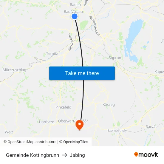 Gemeinde Kottingbrunn to Jabing map