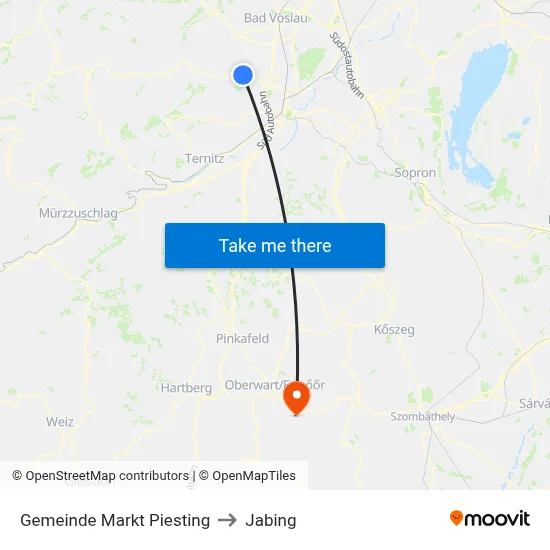 Gemeinde Markt Piesting to Jabing map