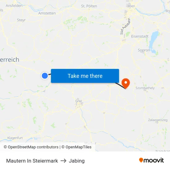 Mautern In Steiermark to Jabing map