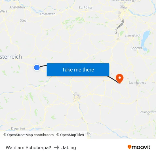 Wald am Schoberpaß to Jabing map