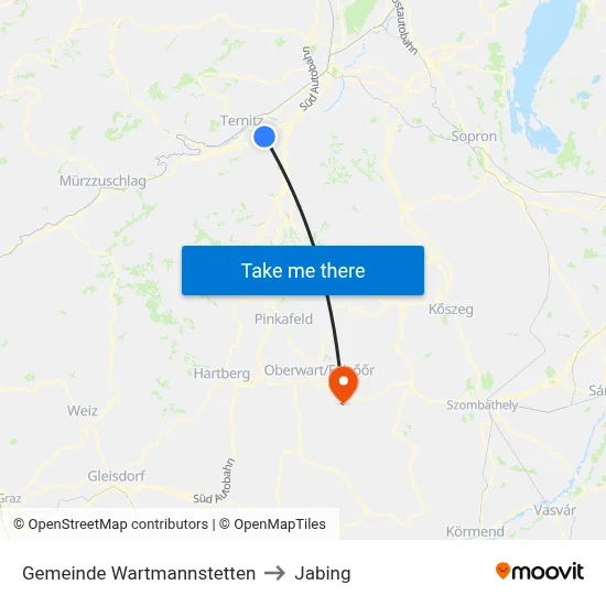 Gemeinde Wartmannstetten to Jabing map