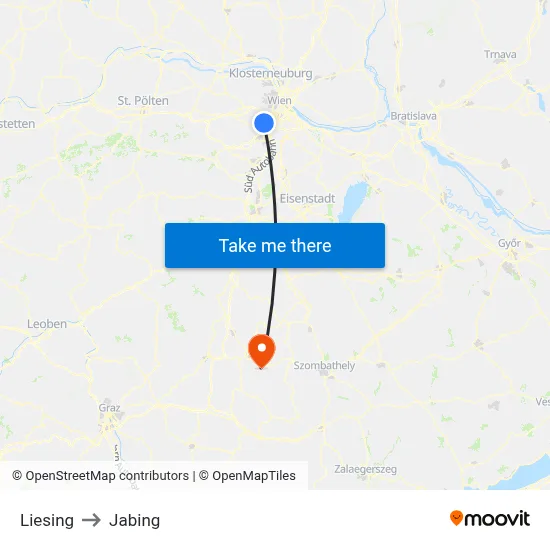 Liesing to Jabing map