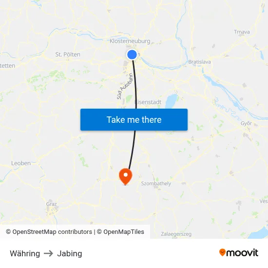 Währing to Jabing map
