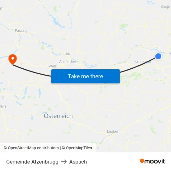Gemeinde Atzenbrugg to Aspach map
