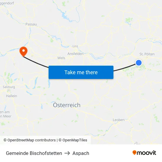 Gemeinde Bischofstetten to Aspach map