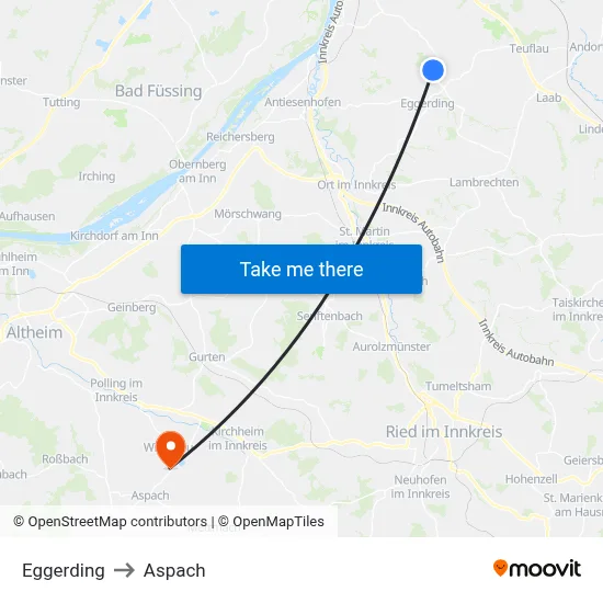 Eggerding to Aspach map