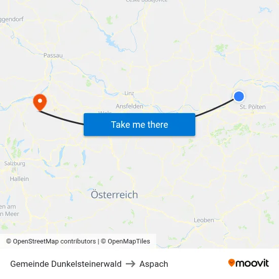 Gemeinde Dunkelsteinerwald to Aspach map