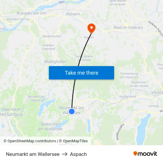 Neumarkt am Wallersee to Aspach map