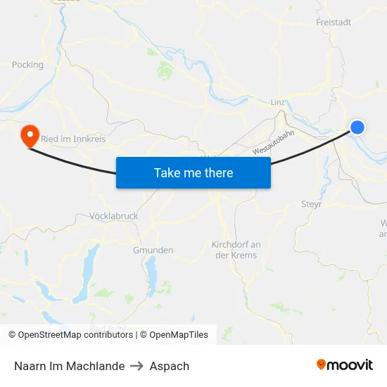 Naarn Im Machlande to Aspach map