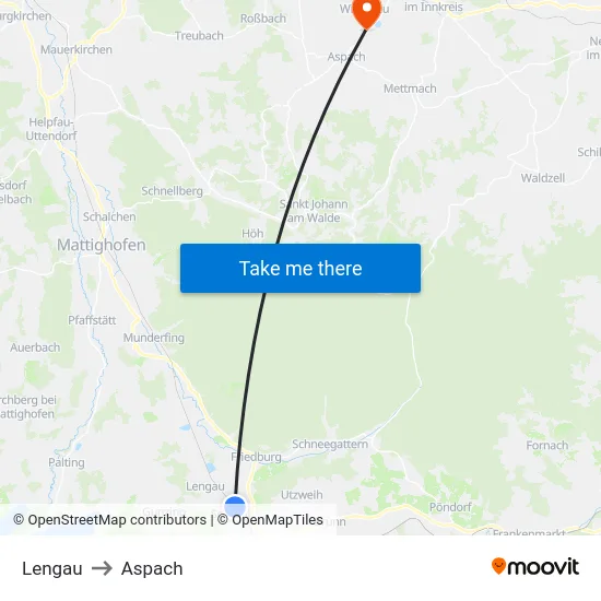 Lengau to Aspach map