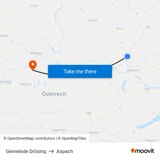 Gemeinde Drösing to Aspach map