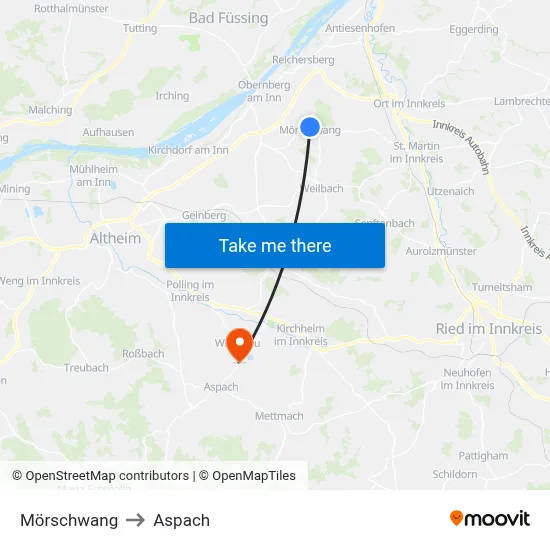 Mörschwang to Aspach map