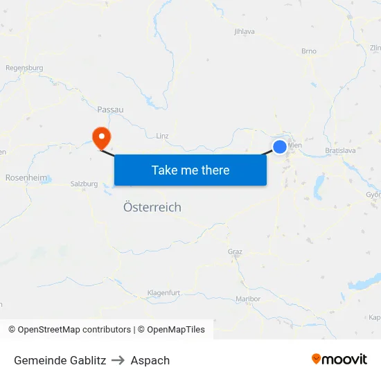 Gemeinde Gablitz to Aspach map