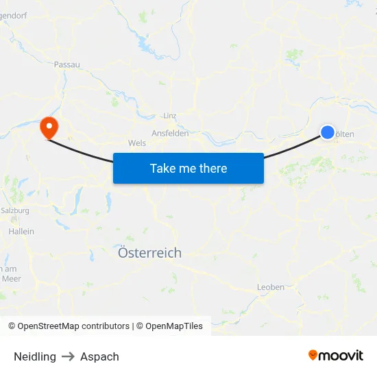 Neidling to Aspach map