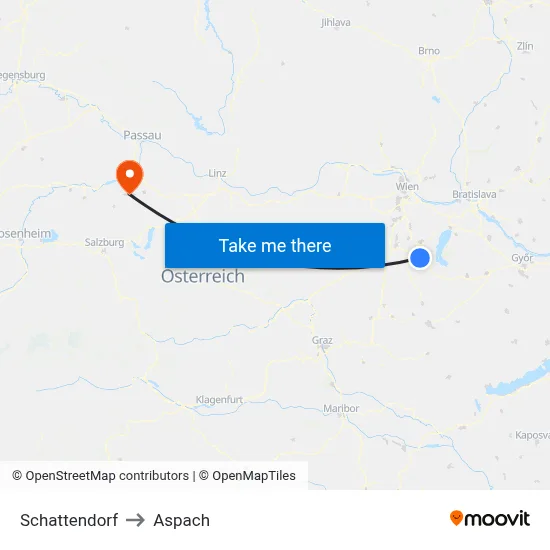 Schattendorf to Aspach map